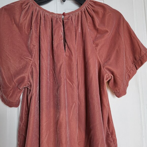 Dusty Rose Velvet Top Size M - Picture 3 of 6